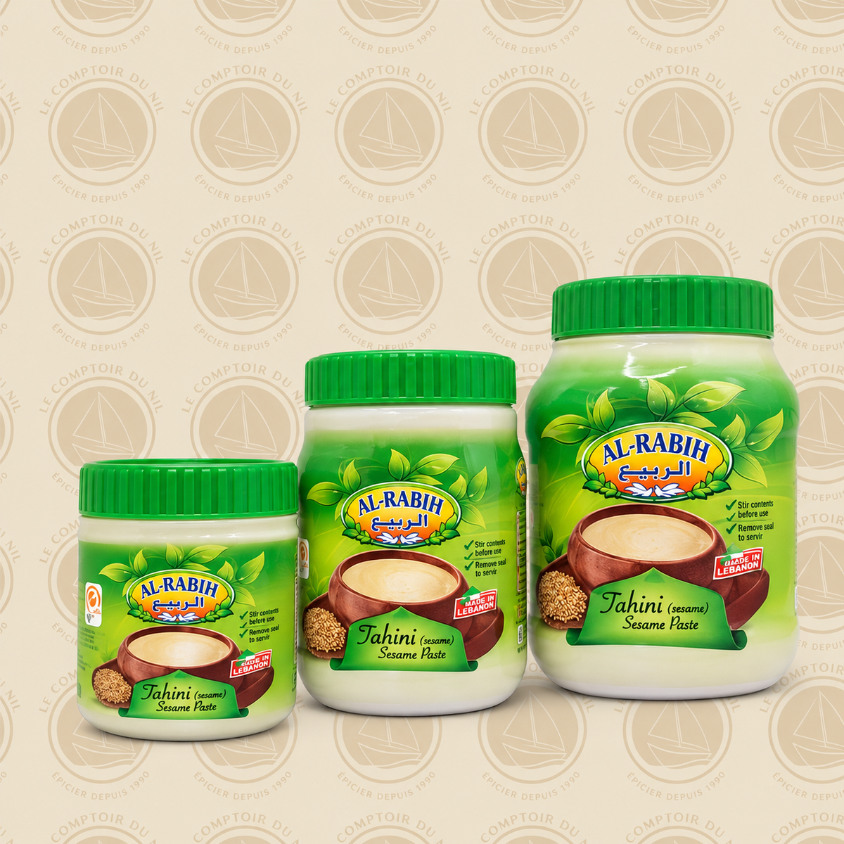 Tahina Al Rabih - Crème de Sésame Naturelle – 200g, 454g, 907g AL RABIH