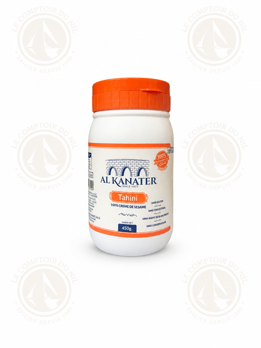 Tahini Al Kanater 450g – Crème de sésame 100% naturelle Le comptoir du Nil : produits orientaux en ligne