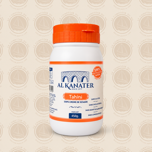 Tahini Al Kanater 450g – Crème de sésame 100% naturelle Le comptoir du Nil : produits orientaux en ligne