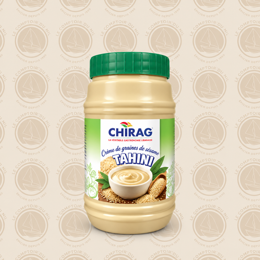 Tahini Chirag – Crème de Sésame Naturelle Libanaise | Goût Authentique et Texture Onctueuse – 454 g / 907 g Le comptoir du Nil : produits orientaux en ligne