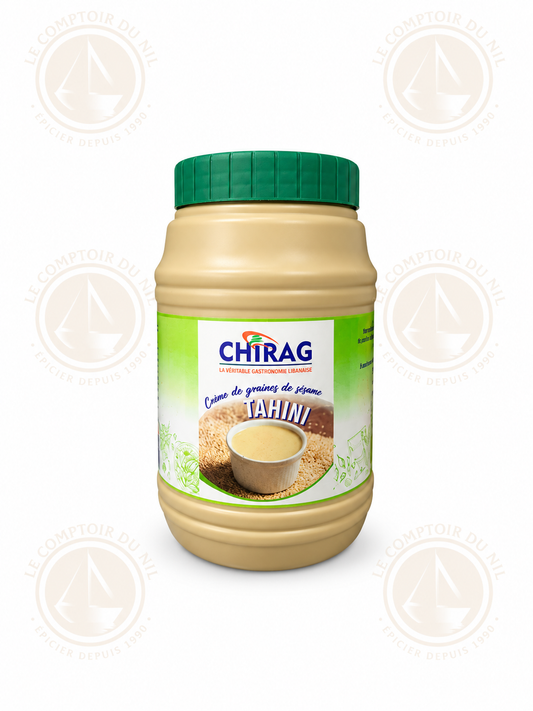 Tahini Chirag – Crème de Sésame Naturelle Libanaise | Goût Authentique et Texture Onctueuse – 454 g / 907 g Le comptoir du Nil : produits orientaux en ligne