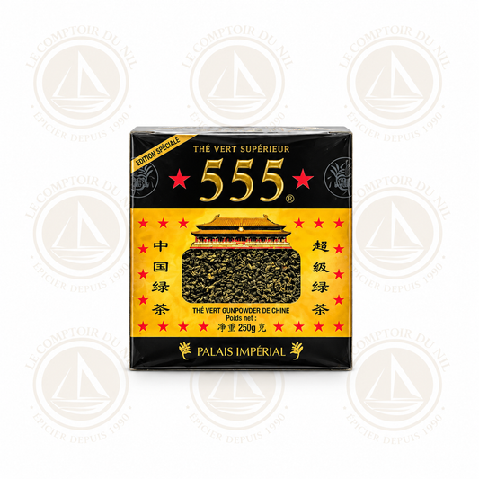 Thé Vert 555 Palais Impérial – Thé Gunpowder Chinois Supérieur | Saveur Intense et Équilibrée – 250g / 500g 555 PALAIS IMPERIAL