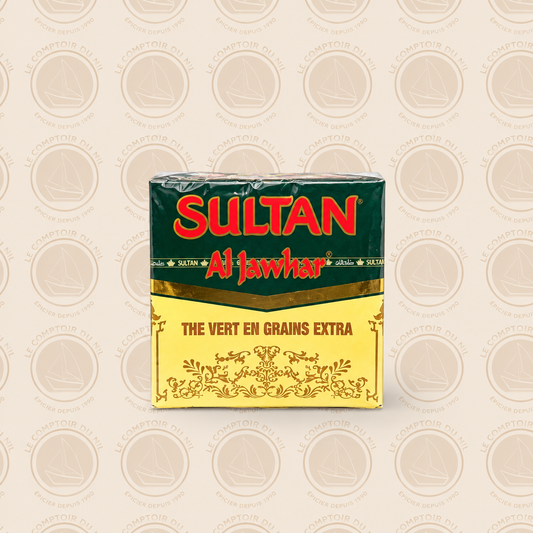 Thé Vert Sultan Al Jawhar – Thé en Grains Extra du Maroc | Saveur Authentique et Rafraîchissante – 500g SULTAN