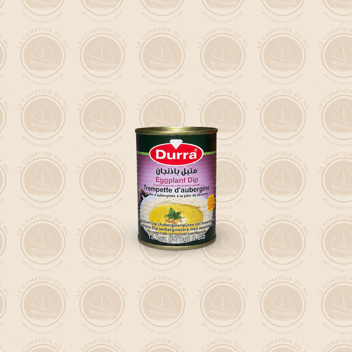 Trempette d’Aubergine Durra – Purée d’aubergine au sésame | 370 g Le comptoir du Nil : produits orientaux en ligne