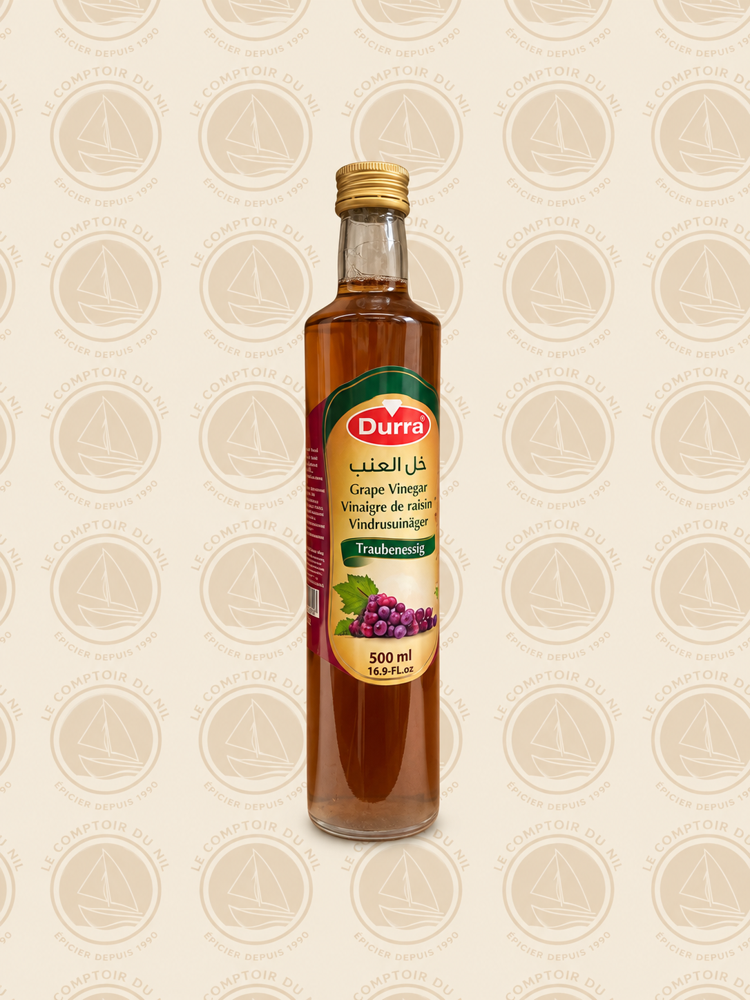 Vinaigre de Raisin Durra 500ml – Goût Fruité et Authentique du Moyen-Orient Le comptoir du Nil : produits orientaux en ligne