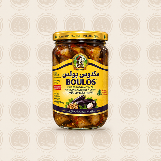 Makdous Boulos 600g – Aubergines Farcies Libanaises à l’Huile d’Olive Le comptoir du Nil : produits orientaux en ligne