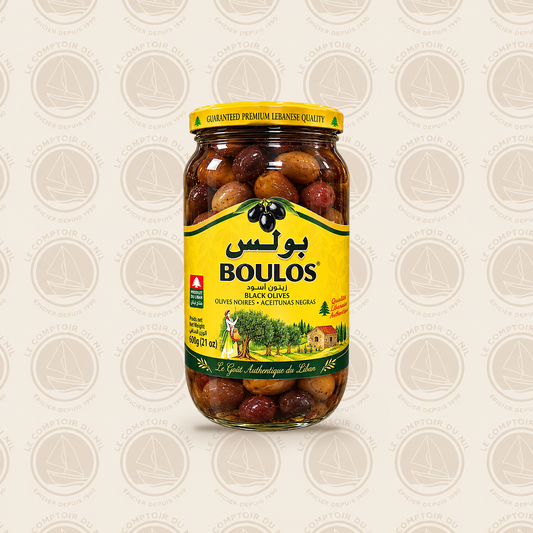 Olives Noires Boulos 1kg – Olives Libanaises Authentiques et Savoureuses Le comptoir du Nil : produits orientaux en ligne