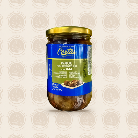 Makdous Cortas 425g – Aubergines Marinées à l’Huile d’Olive, Spécialité Libanaise Authentique CORTAS