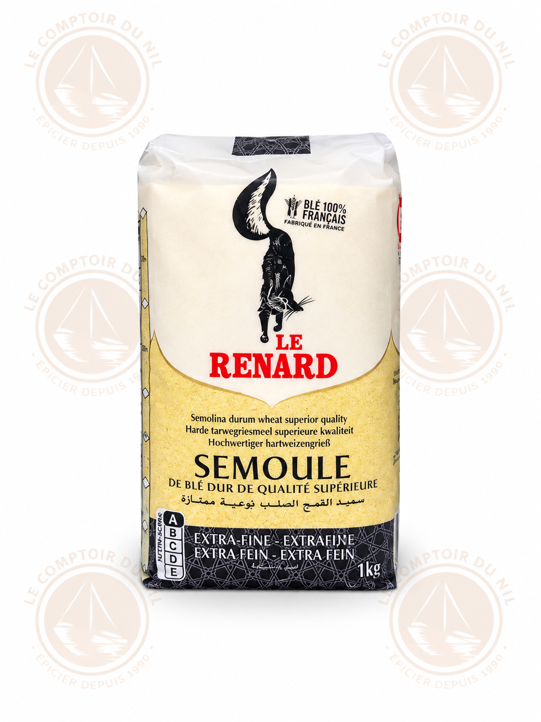 Le Renard - Semoule de Blé dur Extra-Fine, Fine, Moyenne ou Grosse- 1kg Le Renard