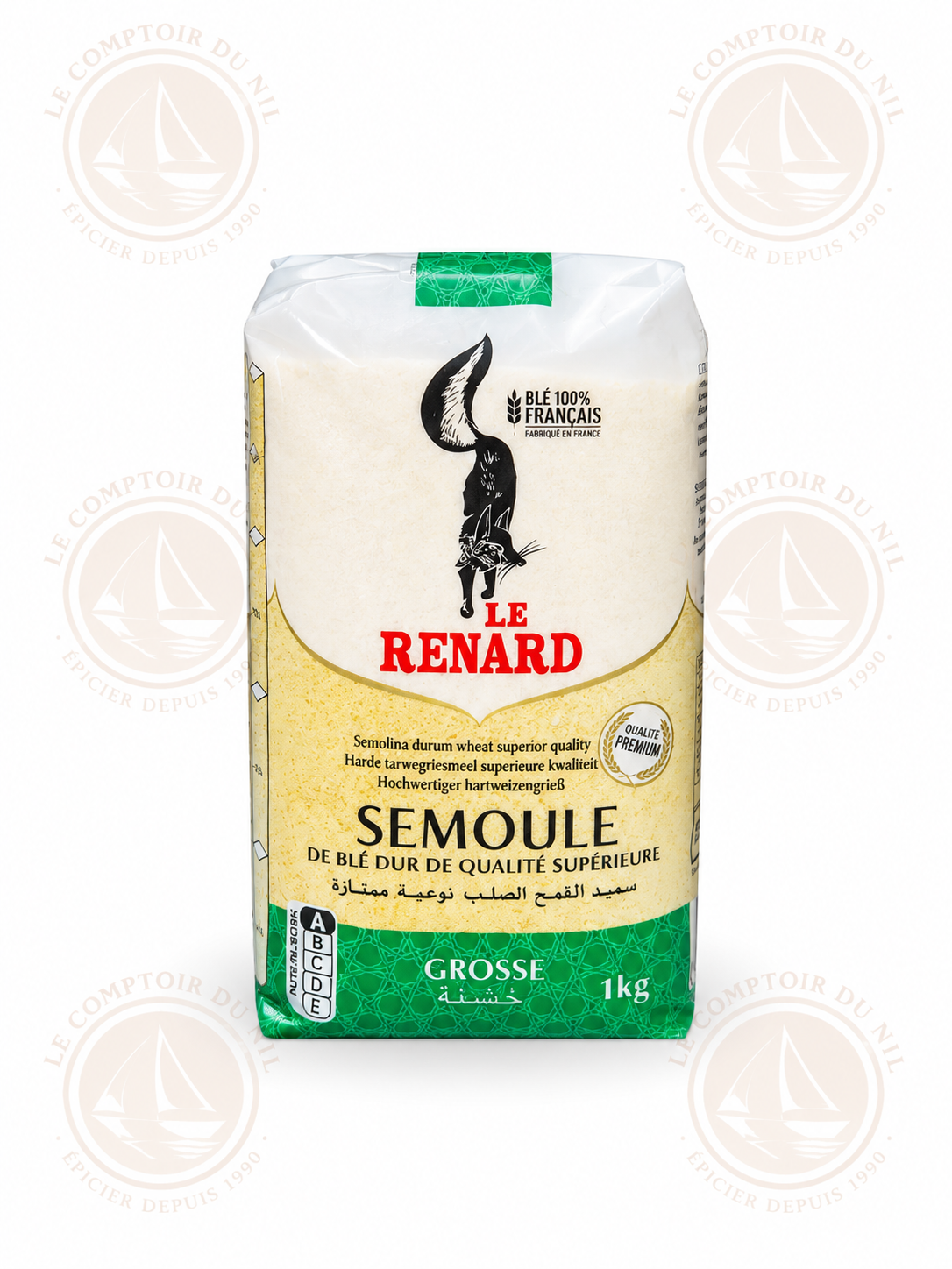Le Renard - Semoule de Blé dur Extra-Fine, Fine, Moyenne ou Grosse- 1kg Le Renard