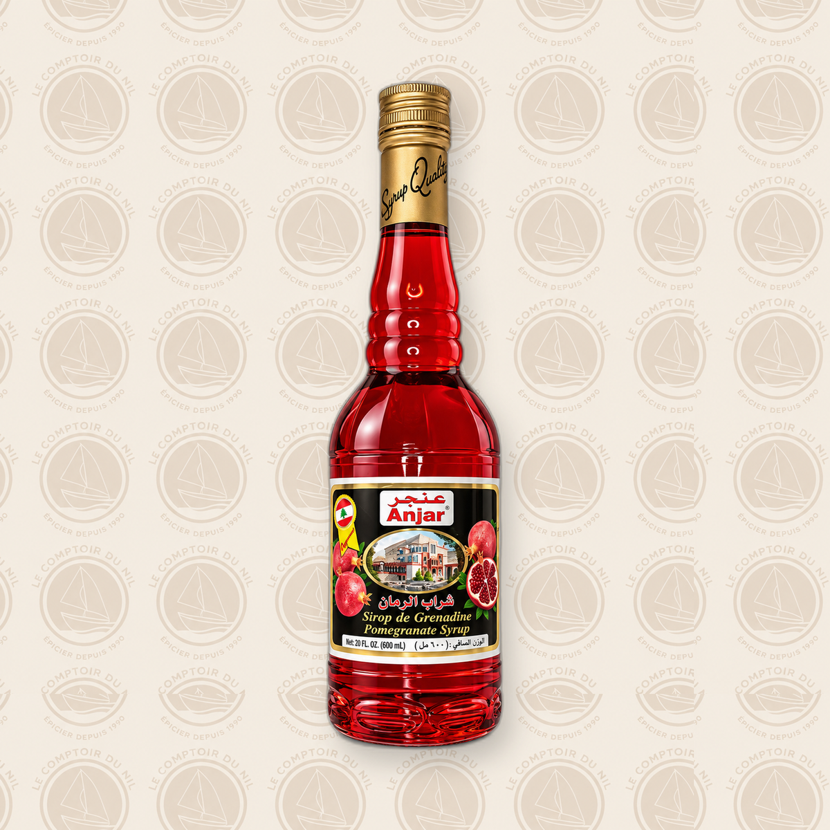 Anjar – Sirop de grenadine 600 ml | Sirop de grenade libanais pour cocktails et desserts ANJAR