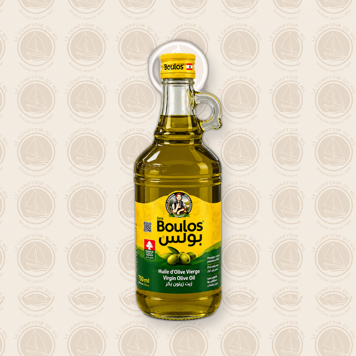 Huile d’Olive Vierge Premium Boulos 750ml – Saveur Authentique du Liban Le comptoir du Nil : produits orientaux en ligne