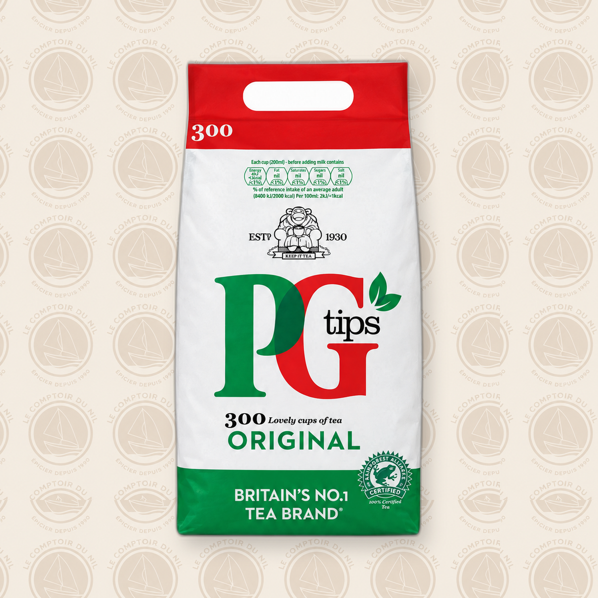 PG Tips Original – Thé Noir Anglais 300 Sachets | Thé britannique corsé et aromatique Le comptoir du Nil : produits orientaux en ligne
