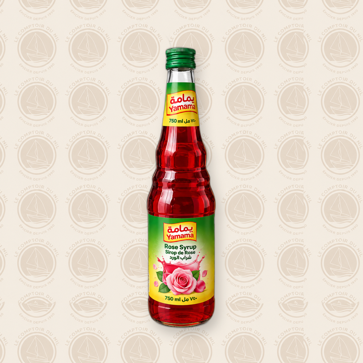 Yamama – Sirop de rose 750 ml | Sirop floral libanais pour boissons et desserts YAMAMA