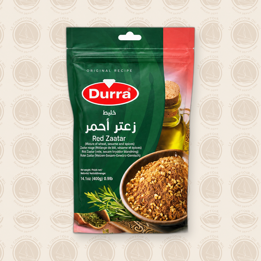 Zaatar Rouge Durra 400g – Mélange Traditionnel de Thym, Blé et Sésame du Moyen-Orient Le comptoir du Nil : produits orientaux en ligne