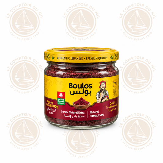 Sumac Naturel Extra Boulos 100g – Épice Libanaise Authentique et Acidulée Le comptoir du Nil : produits orientaux en ligne