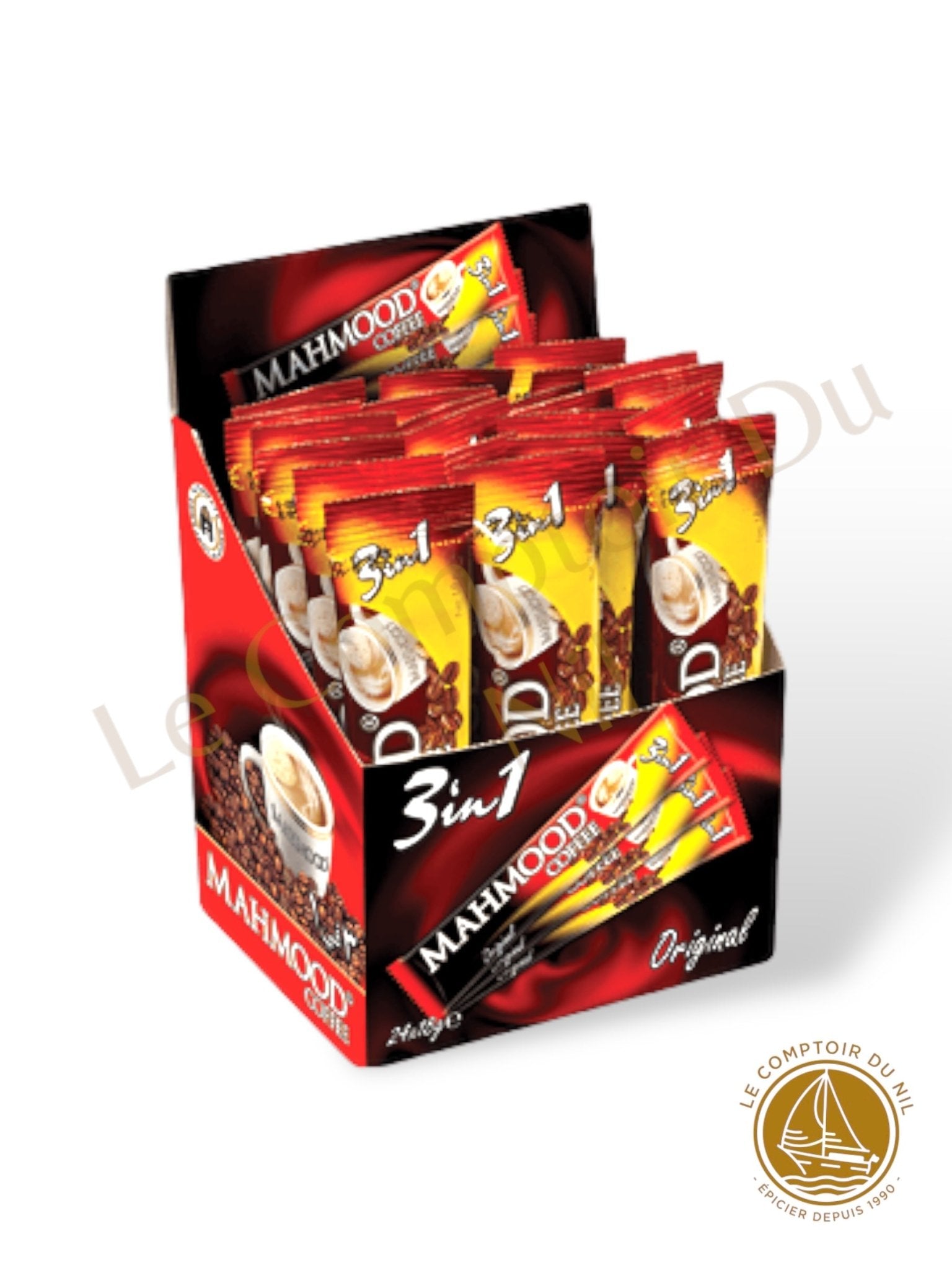 Café Mahmood Original 3 en 1 – Café Turc Instantané Crémeux et Équilibré | Boîte 24x18g
