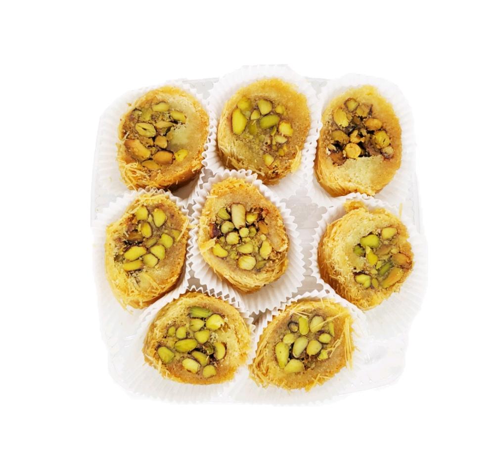 Produits orientaux en ligne: Plateau - Kenafeh roulés pistache