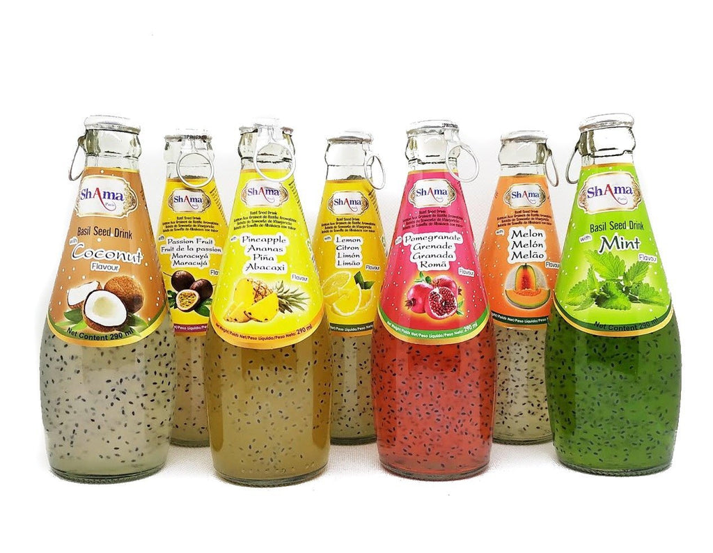 Produits orientaux en ligne: Shama, boisson aux graines de basilic - divers goûts